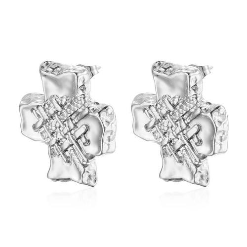 Roestvrij staal Stud Earrings, 304 roestvrij staal, Oversteken, mode sieraden & voor vrouw, meer kleuren voor de keuze, 25x28mm, Verkocht door pair