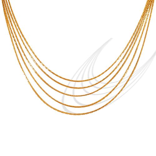 Collar de Acero Titanio, Partículas de acero, chapado, Joyería & multicapa, dorado, Vendido por UD