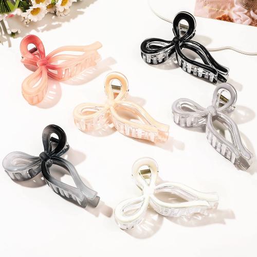 Haar Claw Clips, Plastic, Strik, voor vrouw & glazuur, meer kleuren voor de keuze, Verkocht door PC