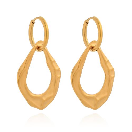 Huggie hoepel Drop Earrings, 316 Roestvrij staal, plated, voor vrouw, gouden, Verkocht door pair