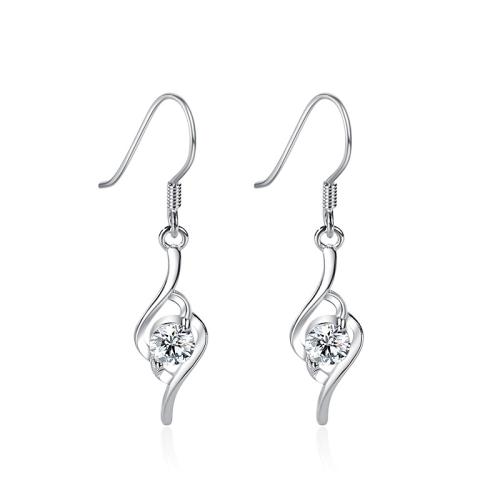 Cubic Zirconia micro pavimenta Sterling Silver Earring, 925 argento sterlina, Micro spianare cubic zirconia & per la donna, nessuno, 7.30x36mm, Venduto da coppia