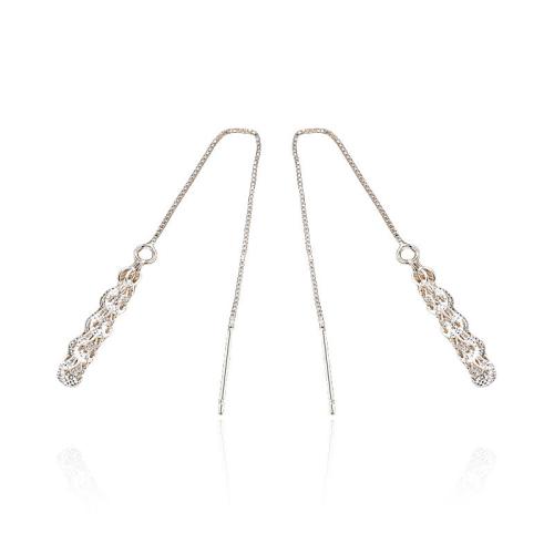 925 Boucles d’oreilles Sterling Silver Drop & Dangle, argent sterling 925, pour femme, plus de couleurs à choisir, 92mm, Vendu par paire