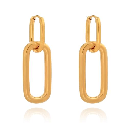 Huggie hoepel Drop Earrings, 316 Roestvrij staal, plated, voor vrouw, gouden, Verkocht door pair