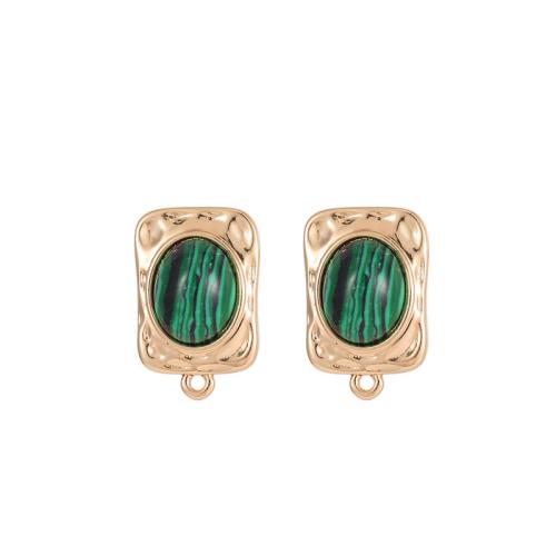 Affissi per orecchino in ottone , with turchese & malachite & bianco conchiglia & conchiglia Abalone, placcato, DIY & stili diversi per la scelta & Micro spianare cubic zirconia & smalto, nessuno, Venduto da coppia