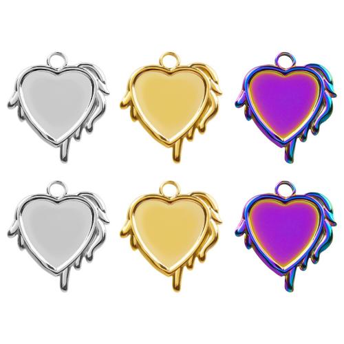 Stainless Steel Pendant Setting 304 Stainless Steel Heart Vacuum Ion Plating fashion jewelry & DIY Sold By PC