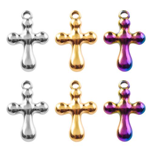 Nerūdijančio plieno Cross Pakabukai, 304 Nerūdijantis plienas, Kirsti, Bižuterijos & Pasidaryk pats, daugiau spalvų pasirinkimas, 13x19mm, Pardavė PC