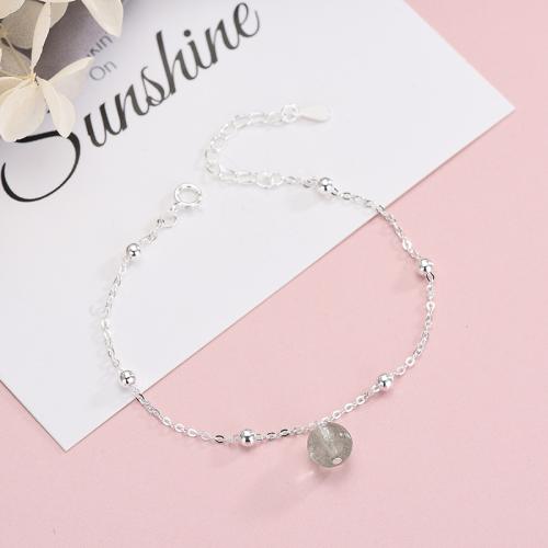 Argent sterling 925 bracelet, avec Quartz Phantom Vert, bijoux de mode & pour femme, Longueur Environ 15-20 cm, Vendu par PC