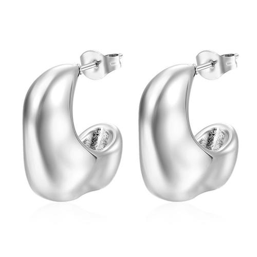 Stainless Steel Stud Earrings 304 Stainless Steel Letter C Vacuum Ion Plating fashion jewelry & for woman Sold By Pair