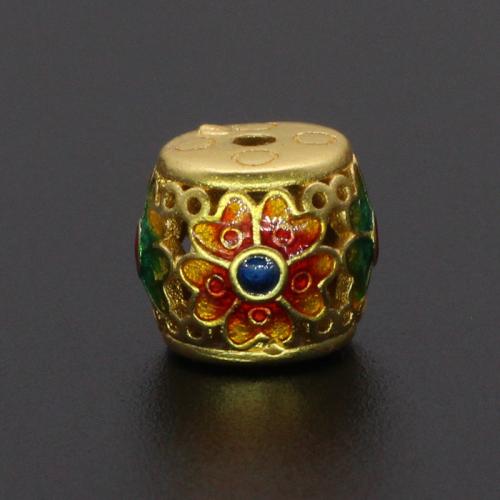 Brass Jewelry Beads gold color plated DIY & enamel mixed colors nickel lead & cadmium free Sold By PC