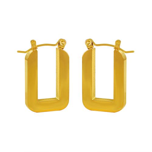 Titanium Steel  Earring plated fashion jewelry golden Sold By Pair