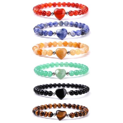 Pulseras de piedras preciosas, con lava & acero inoxidable 304, Joyería & diferentes materiales para la opción & diverso tamaño para la opción, más colores para la opción, longitud 18.5 cm, Vendido por UD