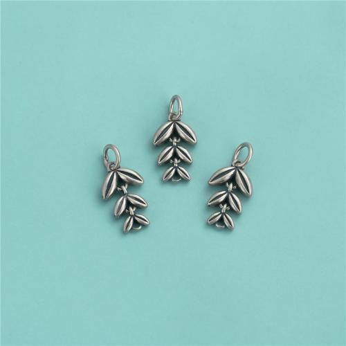 925 Sterling Sølv vedhæng, Hvede, du kan DIY, oprindelige farve, 9x13.50mm, Solgt af PC