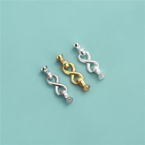 925 Sterling Zilver Clasp, DIY, meer kleuren voor de keuze, 6.60x24.80mm, Verkocht door PC