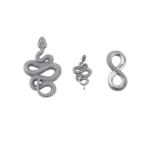 925 Sterling Silver Pendant Snake DIY original color Sold By PC