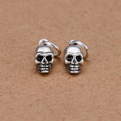 925 Sterling Silver hänge, Skull, DIY, ursprungliga färgen, Säljs av PC