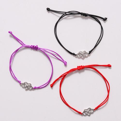 Casal pulseira e bracelete, liga de zinco, with Fio de cera, banhado, 2 peças & unissex, Mais cores pare escolha, comprimento Aprox 16-26 cm, vendido por Defina