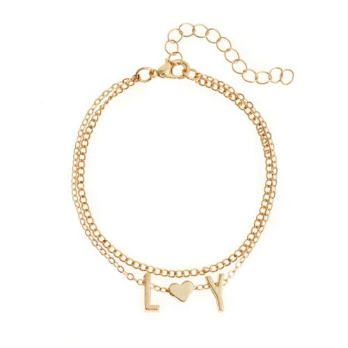 Sinc Alloy Anklet, stíleanna éagsúla do rogha & do bhean, órga, Fad Thart 18-32 cm, Díolta De réir PC