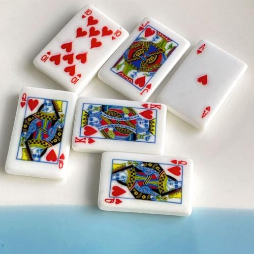 Mobiel DIY set, Hars, Poker, verschillende stijlen voor de keuze & glazuur, 18x27mm, Verkocht door PC