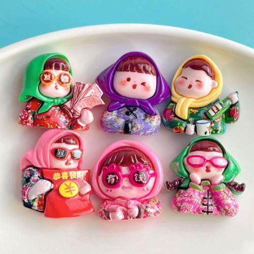 Mobile Phone DIY Decoration Resin Girl & enamel DIY kit length  25-30mm Sold By PC