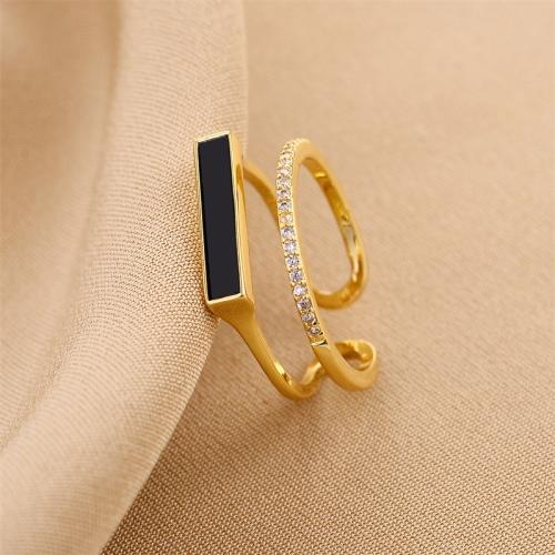 Cubic Zirconia Micro Pave Brass Ring fashion jewelry & micro pave cubic zirconia & for woman golden US Ring Sold By PC