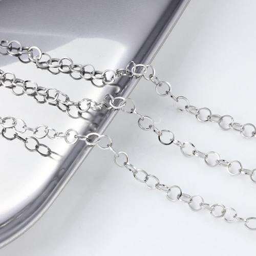 Ruostumaton teräs Nekclace Chain, 304 Stainless Steel, tee-se-itse, N. 5m/laukku, Myymät laukku