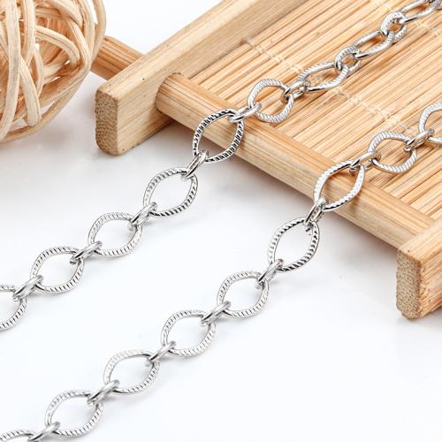 Stainless Steel Nekclace Chain, 304 roestvrij staal, DIY, Ca 5m/Bag, Verkocht door Bag