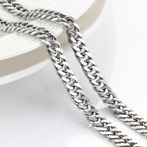 Stainless Steel Nekclace Chain, 304 roestvrij staal, DIY & verschillende grootte voor keus, Ca 5m/Bag, Verkocht door Bag