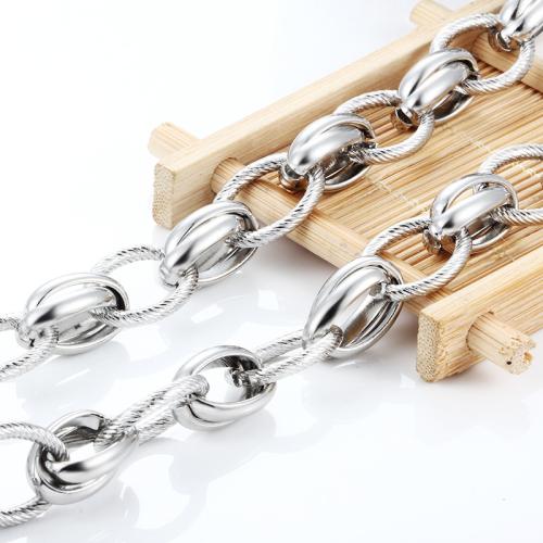 Ruostumaton teräs Nekclace Chain, 304 Stainless Steel, tee-se-itse, N. 2m/laukku, Myymät laukku