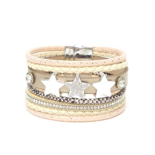 Bracelets cordon PU, cuir PU, avec Aimant, bijoux de mode & multicouche & unisexe, plus de couleurs à choisir, 30mm, Longueur Environ 19.5 cm, Vendu par PC