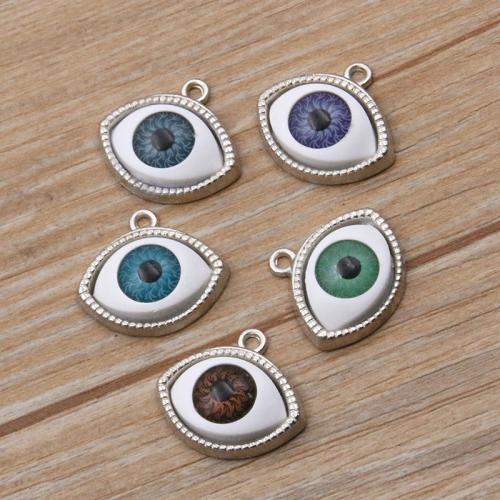 Evil Eye Hängen, Zink Alloy, med Harts, plated, DIY, fler färger för val, nickel, bly och kadmium gratis, 22x19mm, Säljs av PC