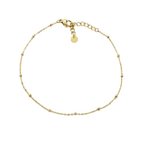 Roestvrijstalen Anklet, 304 roestvrij staal, met 3cm extender keten, mode sieraden & verschillende grootte voor keus & voor vrouw, gouden, Lengte 20 cm, Verkocht door PC