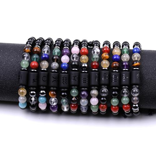 Bracelets de pierres précieuses, pierre gemme, avec cristal & Acier inoxydable 304, bijoux de mode, plus de couleurs à choisir, 8mm, Longueur 18.5 cm, Vendu par PC