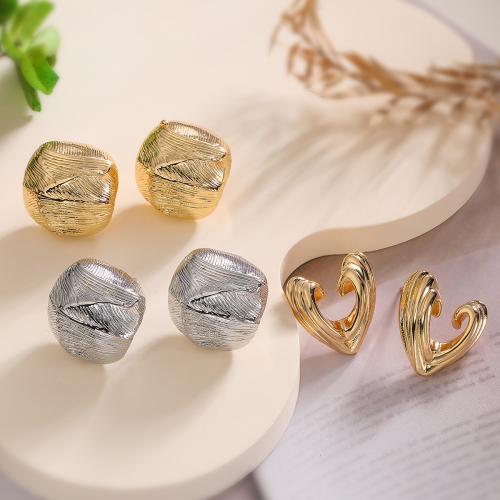 Brass Stud Earring plated fashion jewelry nickel lead & cadmium free Sold By Pair