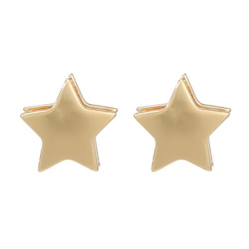 Sinc Alloy Earrings, Star, jewelry faisin & do bhean, óir, 22x22mm, Díolta De réir Péire