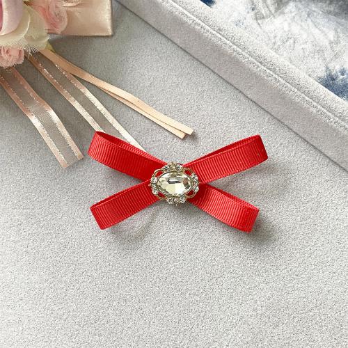 Fashion Broche Sieraden, Grosgrain lint, handgemaakt, voor vrouw & met strass, meer kleuren voor de keuze, 75mm, Verkocht door PC