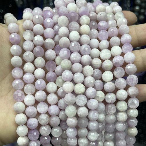 Dragi kamen perle Nakit, Kunzite, Krug, modni nakit & možete DIY & faceted, svijetlo ljubičasta, 8mm, Prodano Per Približno 38 cm Strand