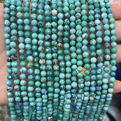 Perles turquoises, turquoise naturelle, Rond, bijoux de mode & DIY & normes différentes pour le choix & facettes, vert, Vendu par Environ 38 cm brin