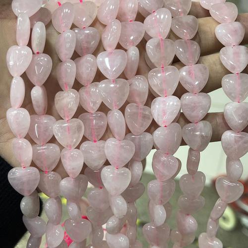 Korálky přírodní Rose Quartz, Srdce, módní šperky & DIY & různé velikosti pro výběr, růžový, Prodáno za Cca 38 cm Strand