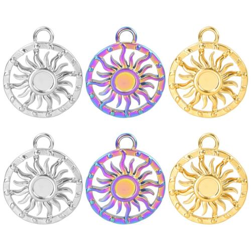 Pendentif en acier inoxydable Cadre, Acier inoxydable 304, Plat rond, bijoux de mode & DIY & creux, plus de couleurs à choisir, 13x15mm, Vendu par PC