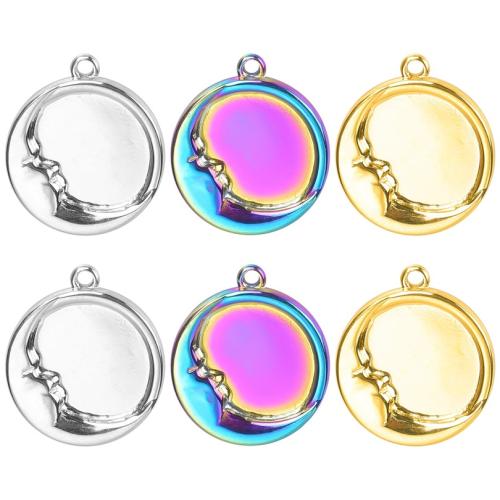 Stainless Steel Pendants 304 Stainless Steel Flat Round Vacuum Ion Plating fashion jewelry & DIY Sold By PC