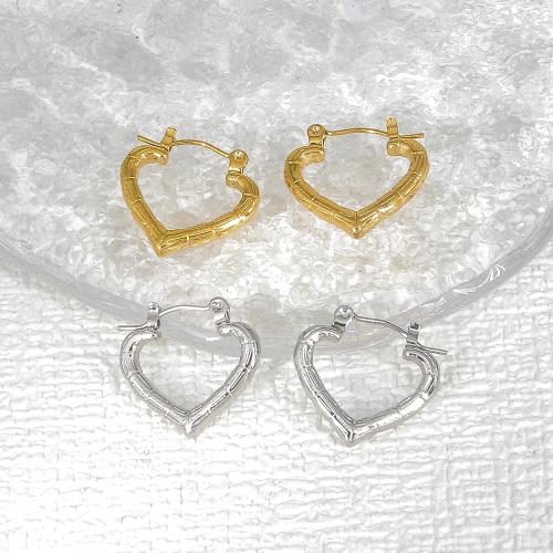 Stainless Steel Lever Back Earring 304 Stainless Steel Heart Vacuum Ion Plating fashion jewelry & for woman Sold By Pair