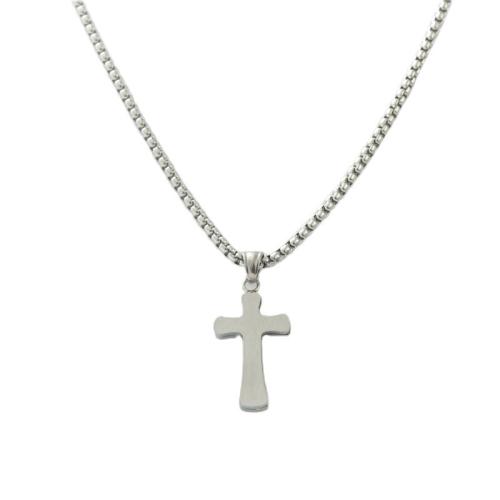 Stainless Steel Jewelry Necklace 304 Stainless Steel Cross polished fashion jewelry & for man Length Approx 60 cm Sold By PC