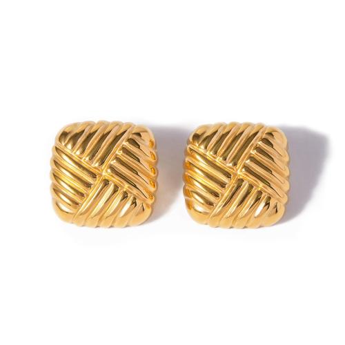 Pendientes de Acero Inoxidable, acero inoxidable 304, 18K chapado en oro, Joyería & para mujer, dorado, 30mm, Vendido por Par