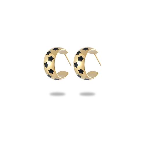 Stainless Steel Stud Earrings 304 Stainless Steel plated for woman & enamel Sold By Pair