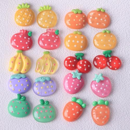 Haaraccessoires DIY bevindingen, Hars, fruit, verschillende stijlen voor de keuze & glazuur, 20x22mm, Verkocht door PC