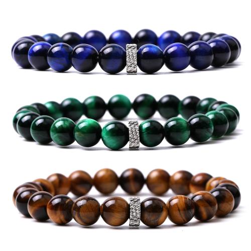 Gemstone Bracciali, pietra preziosa, with 304 acciaio inox, Cerchio, gioielli di moda & materiali diversi per la scelta & unisex, nessuno, Bead diameter about 8-8.5mm, Lunghezza Appross. 18.5-19 cm, Venduto da PC