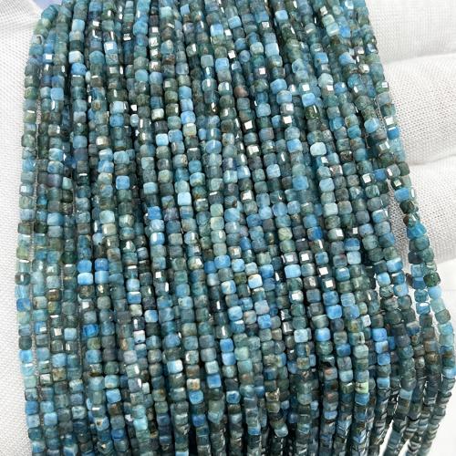 Edelstein Schmuckperlen, Apatite, Quadrat, Modeschmuck & DIY & facettierte, gemischte Farben, 2.50mm, verkauft per ca. 38 cm Strang