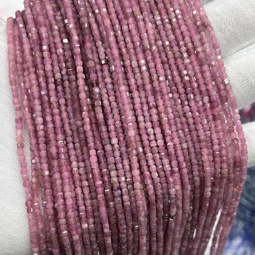 Perles bijoux en pierres gemmes, tourmaline, cadre, bijoux de mode & DIY & facettes, rose, 2.50mm, Vendu par Environ 38 cm brin