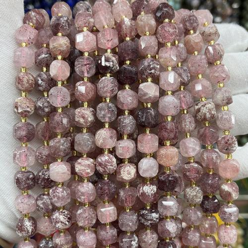 Šperky korálky přírodní křemenné, Strawberry Quartz, Náměstí, módní šperky & DIY & tváří, smíšené barvy, 8mm, Prodáno za Cca 38 cm Strand