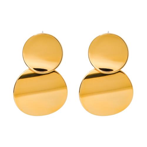 Pendientes de Acero Inoxidable, acero inoxidable 304, 18K chapado en oro, Joyería & para mujer, dorado, 38.40mm, Vendido por Par